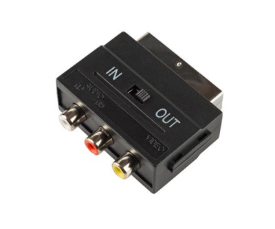 Переходник шт. SCART-3гн.RCA c переключателем